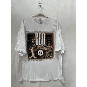 BARRY BONDS and WILLIE MAYS 660 Home Runs SAN FRANCISCO GIANTS T-Shirt 2XL